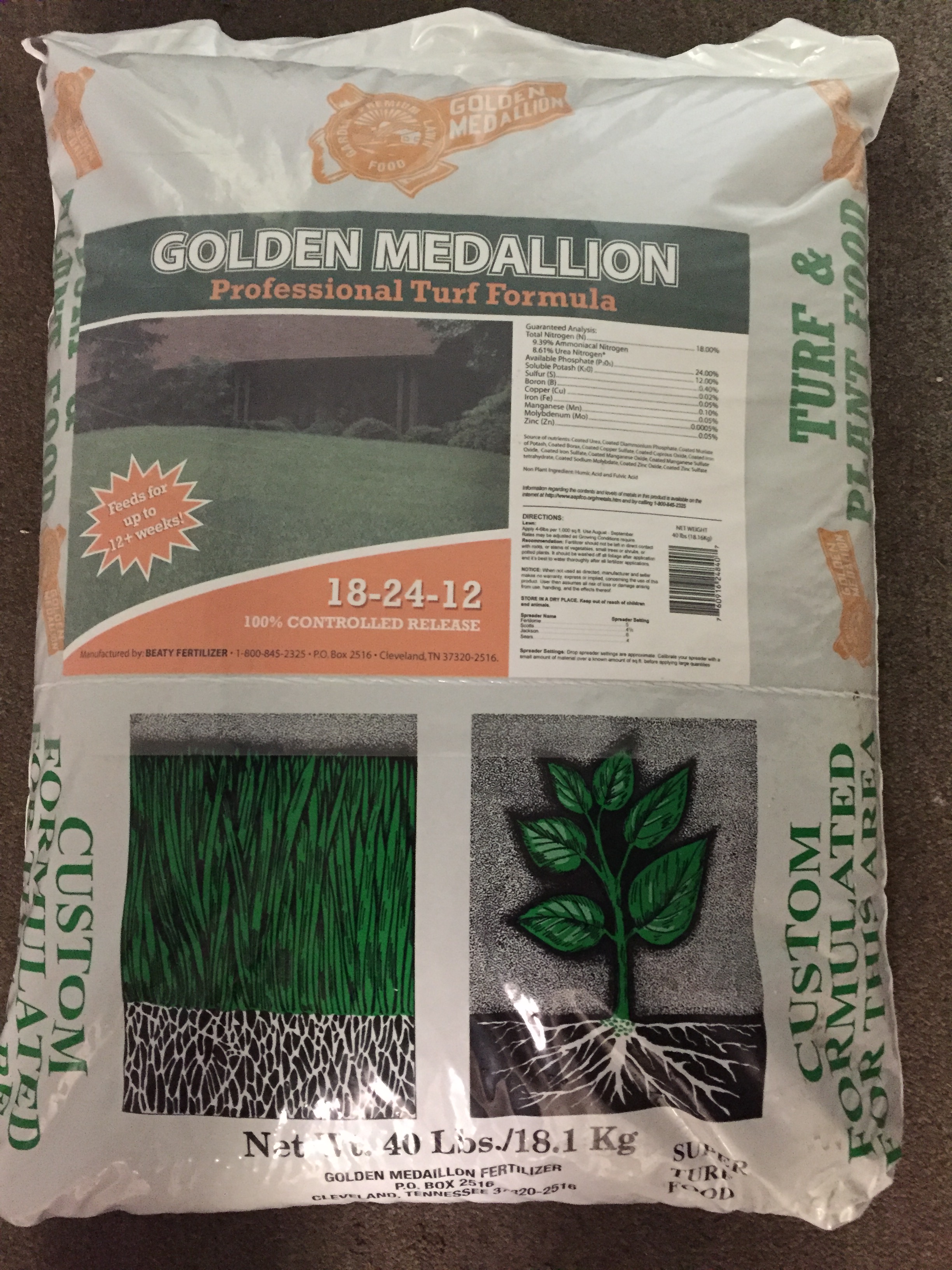 Golden Medallion 182412 Starter/Winterizer 40 Beaty Fertilizer